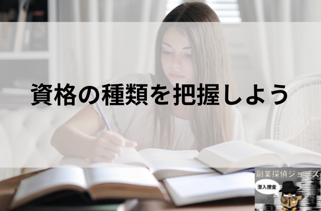 資格の種類を把握しようと書かれた画像