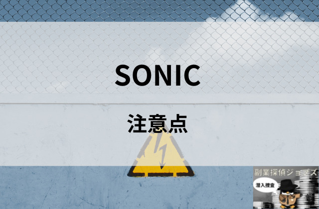 SONICの注意点と書かれた画像